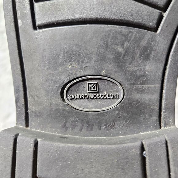 Sandro Moscoloni Men Sz 16D Slip On Shoes Black Leather Y2K Style Driving Loafer - Picture 6 of 8